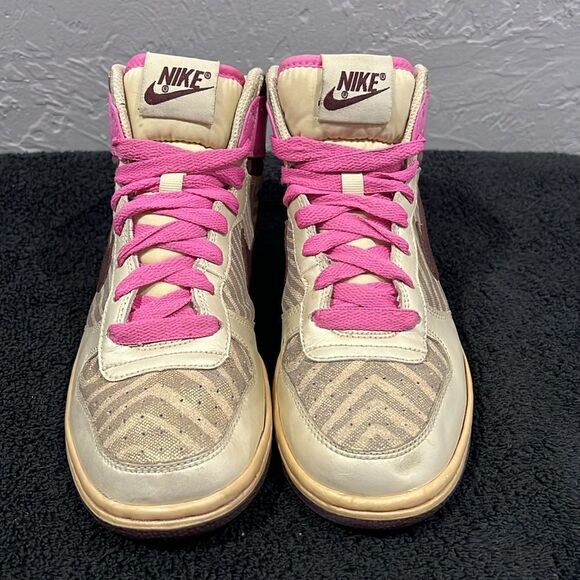 🔥🔥 NIKE Womens Dunk High Pink Gold Animal Print Retro Sneakers Sz 6.5 - GUC - Picture 4 of 13